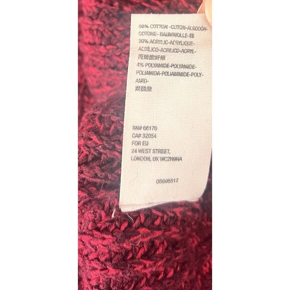 FREE PEOPLE High Hopes Cardigan Red Slouchy Chunky Knit Ribbed Cuff Open Front S - Picture 11 of 11